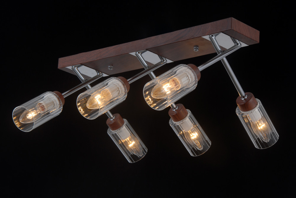Потолочная люстра Helsinki Wood HELSINKI WOOD 81043-6C WOOD,CHROME
